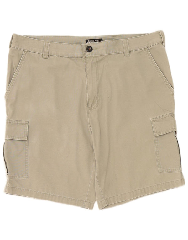 Shorts cargo masculino Jeanagers W38 XL algodão cáqui