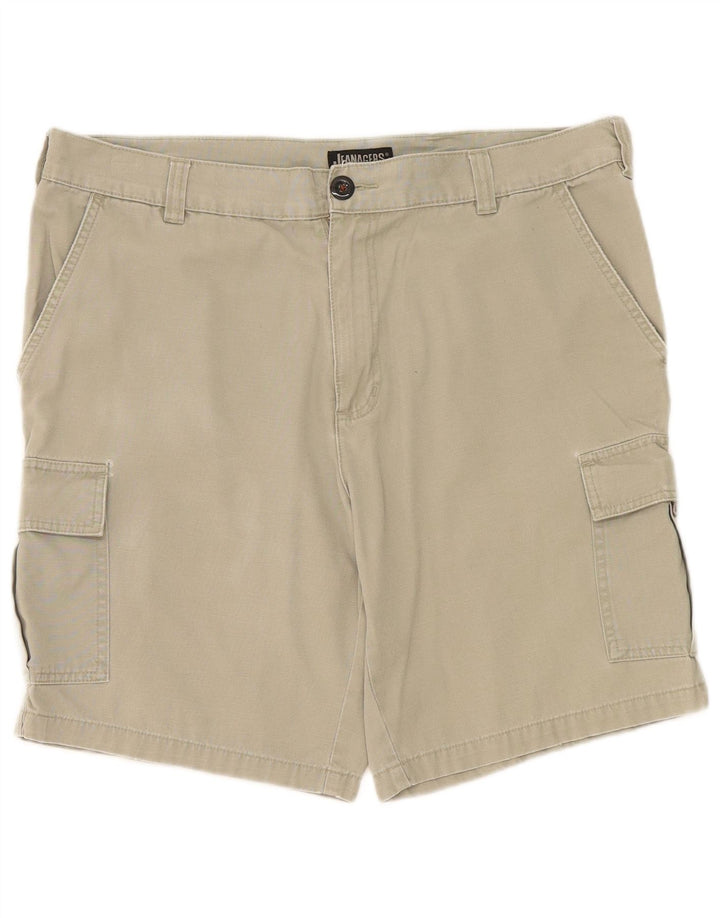 Shorts cargo masculino Jeanagers W38 XL algodão cáqui