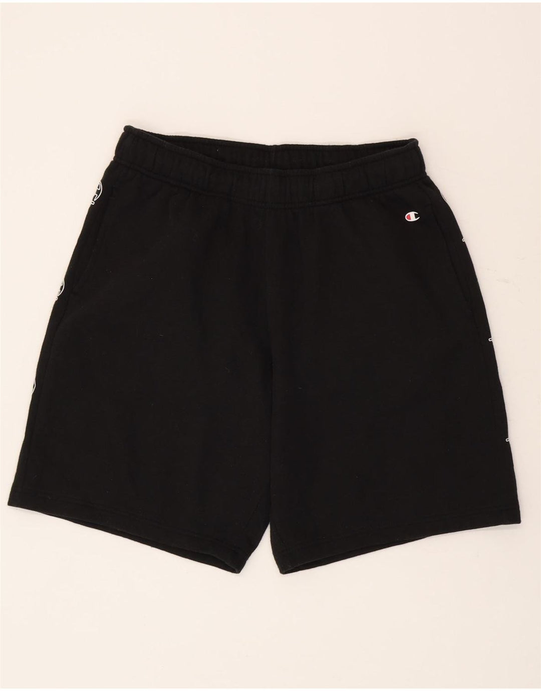Shorts esportivos gráficos masculinos Champion médio algodão preto
