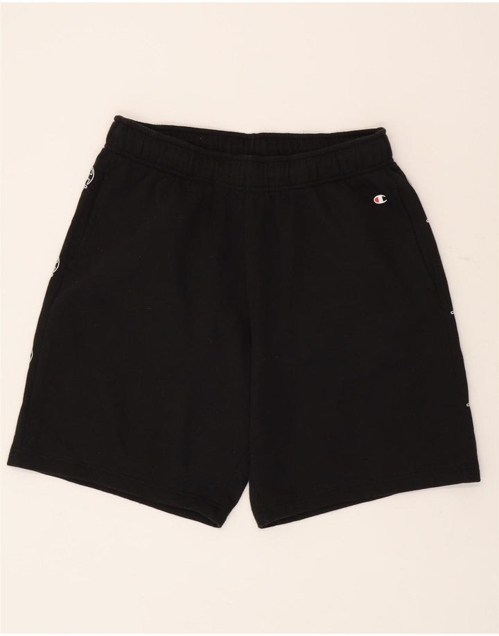 Shorts esportivos gráficos masculinos Champion médio algodão preto