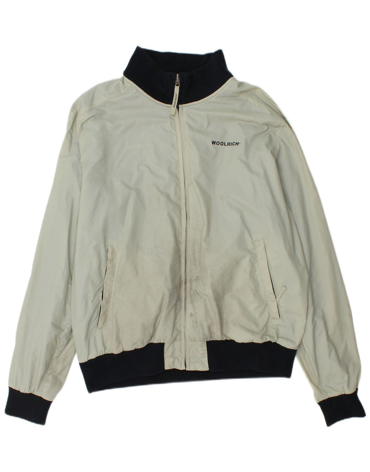 Jaqueta reversível masculina Woolrich UK 42 XL off white nylon