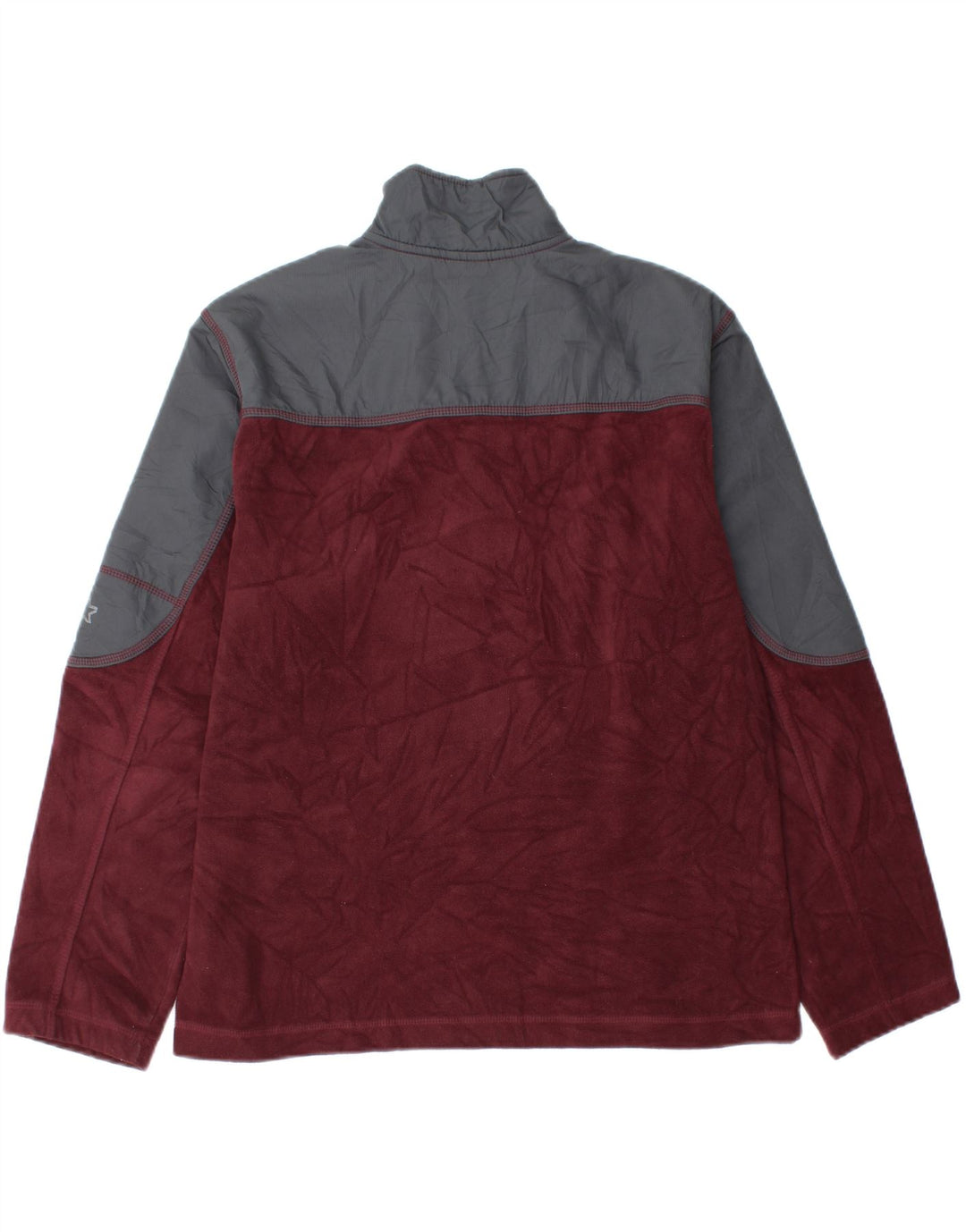 Jumper de lã masculino Starter com gola e zíper Reino Unido 38/40 bloco colorido marrom médio