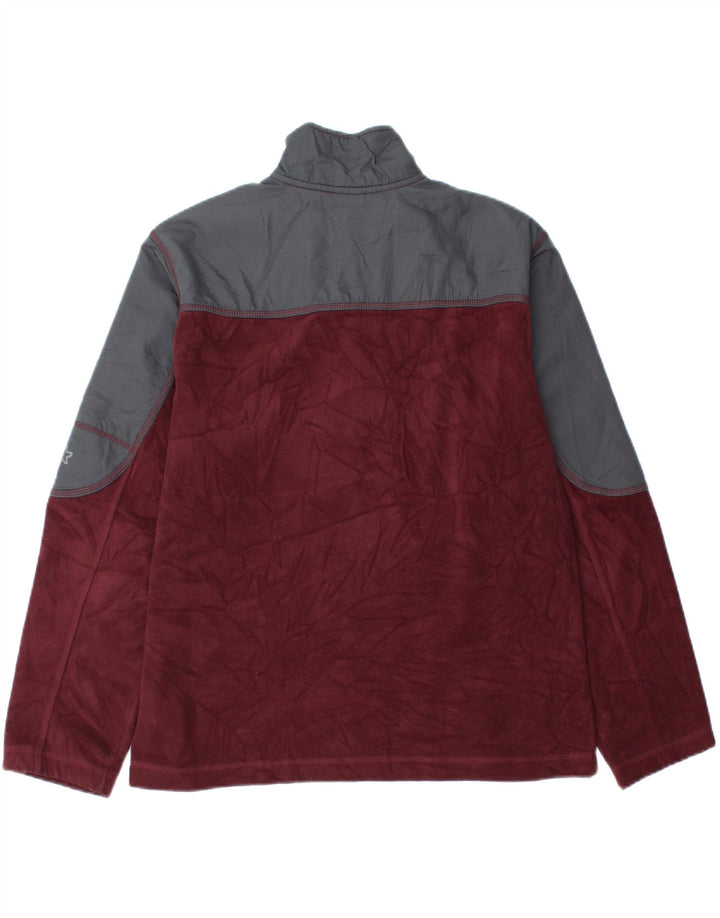 Jumper de lã masculino Starter com gola e zíper Reino Unido 38/40 bloco colorido marrom médio