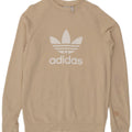 ADIDAS Mens Graphic Sweatshirt Jumper Pequeno Algodão Bege