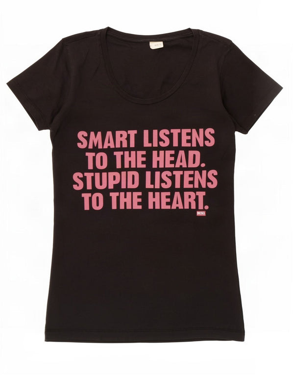 Camiseta feminina Diesel Diesel Top UK 8 pequena preta