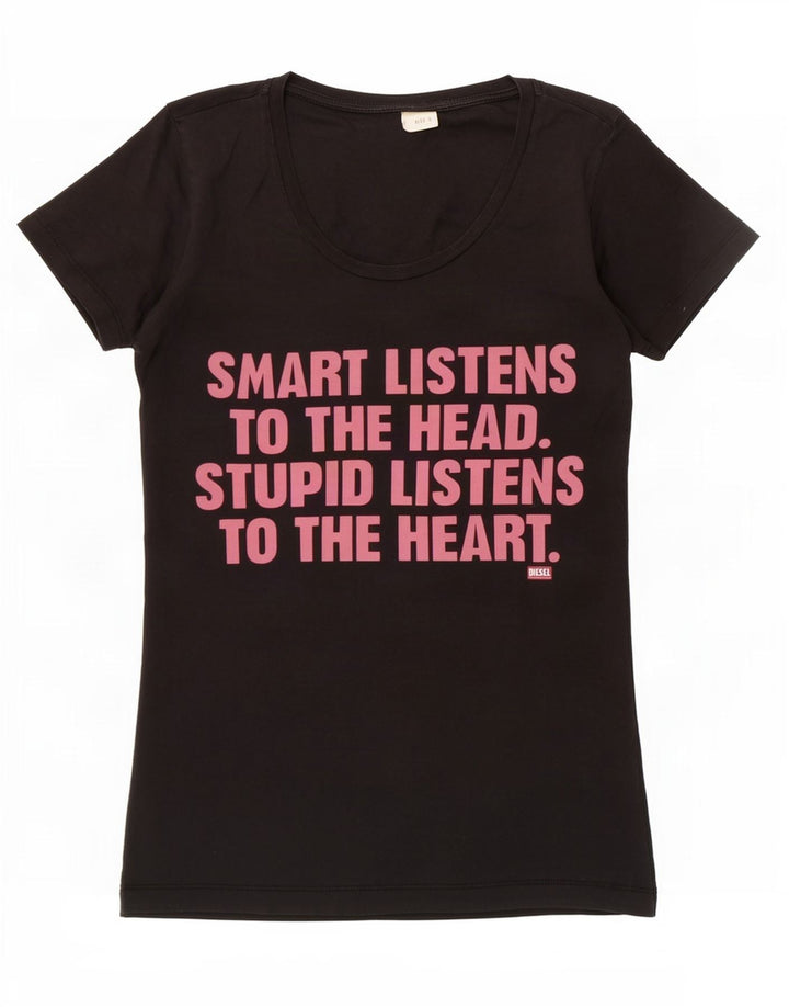 Camiseta feminina Diesel Diesel Top UK 8 pequena preta