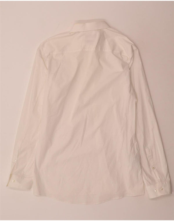 Camisa masculina Hugo Boss extra slim fit tamanho 43 17 XL algodão branco