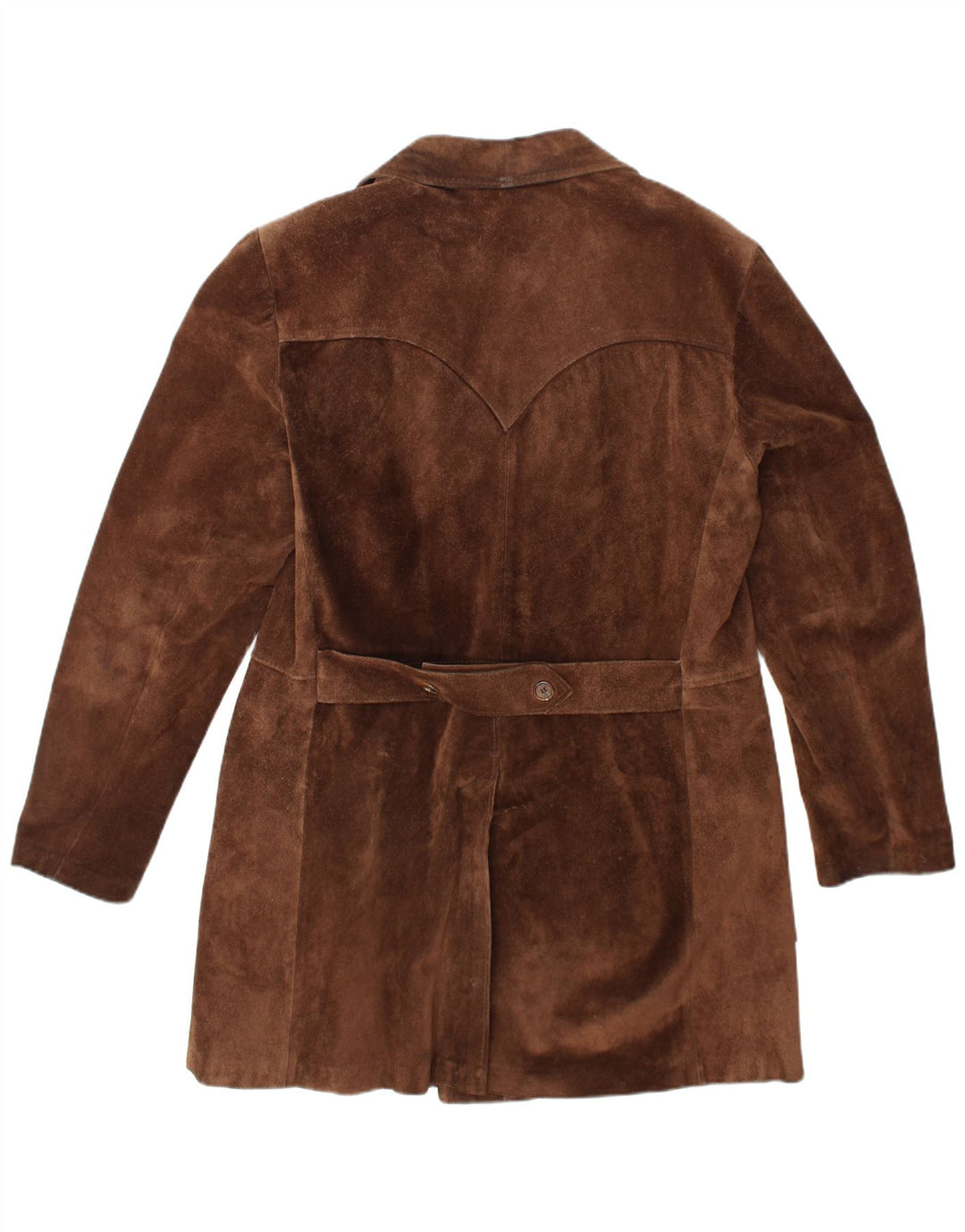 Casaco masculino VINTAGE de camurça com peito duplo Reino Unido 40 grande marrom