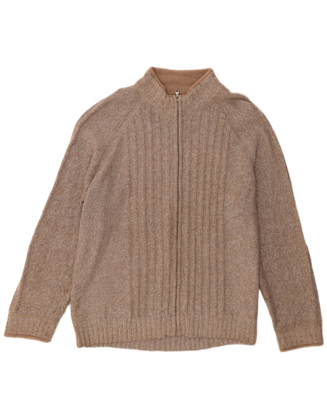 Suéter cardigã masculino Marks & Spencer XL lã marrom