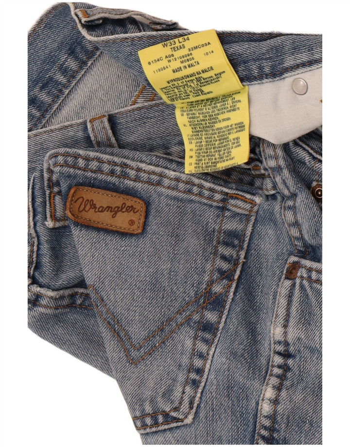 Wrangler Masculino Texas Straight Jeans W33 L34 Azul Algodão