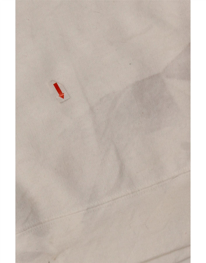 Jumper de moletom gráfico feminino Champion UK 16 grande poliéster branco