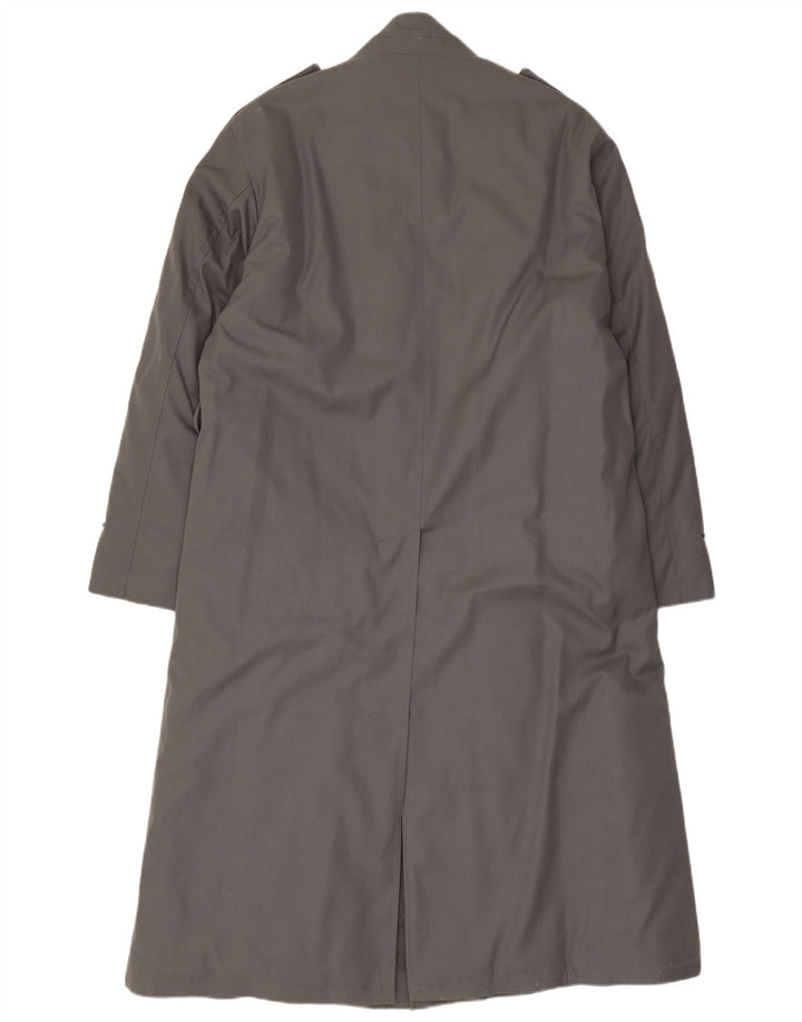 Casaco impermeável militar masculino vintage UK 38 cinza médio