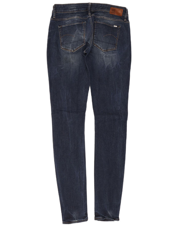 G-Star feminino 3301 jeans skinny baixo W29 L34 algodão azul