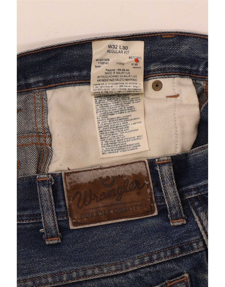 Wrangler masculino regular fit jeans reto W32 L27 algodão azul
