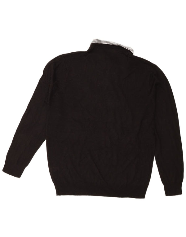 Suéter masculino Pierre Cardin com gola polo XL preto acrílico