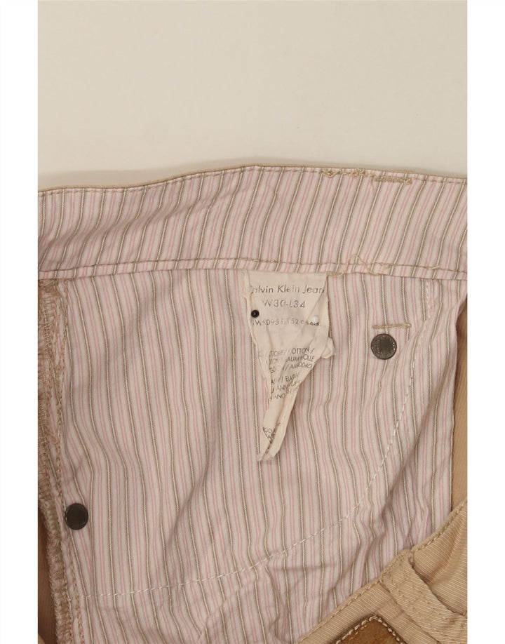 CALVIN KLEIN Womens Straight Casual Trousers W30 L26 Beige Cotton Vintage Calvin Klein and Second-Hand Calvin Klein from Messina Hembry 