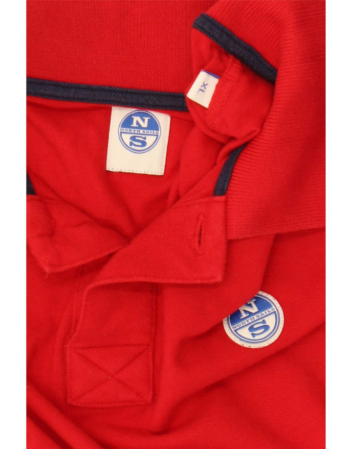 Camisa pólo gráfica masculina North Sails XL listrada vermelha