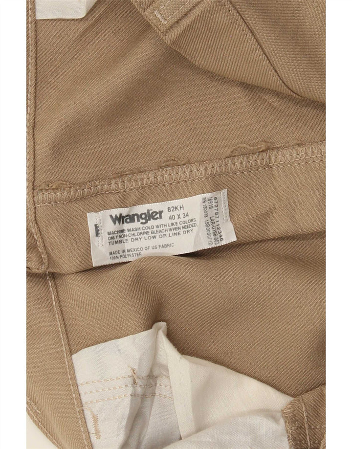 Calça Wrangler masculina reta casual W40 L29 poliéster bege