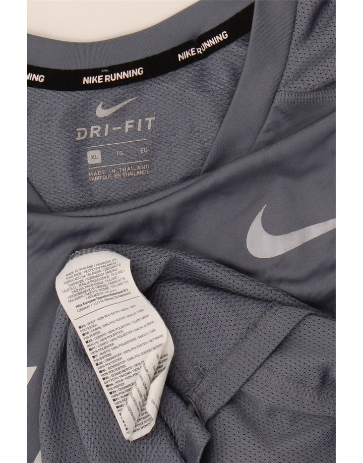 Camiseta Nike Masculina Dri Fit Graphic Top XL Cinza Listrado Poliéster