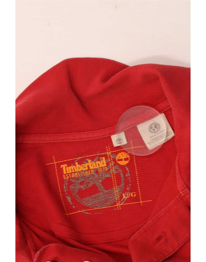 Camisa polo masculina Timberland grande algodão vermelho