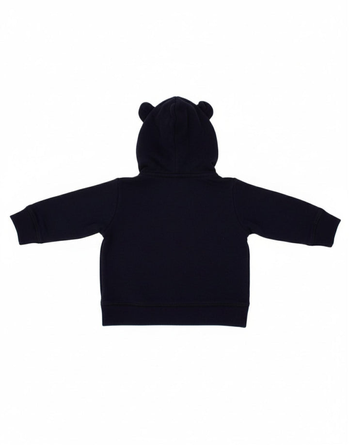 Suéter BENETTON bebê menino com capuz e zíper 0-3 meses algodão azul marinho