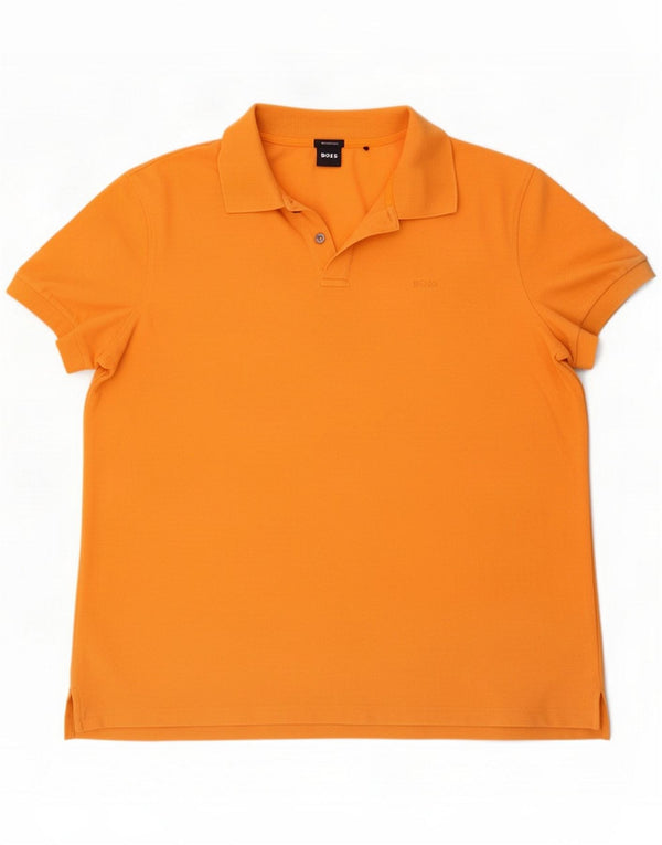 Camisa polo masculina Hugo Boss 3XL algodão laranja