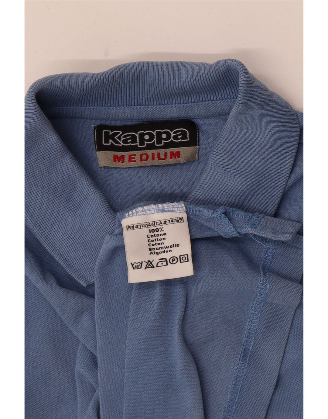 Camisa polo masculina Kappa algodão azul médio