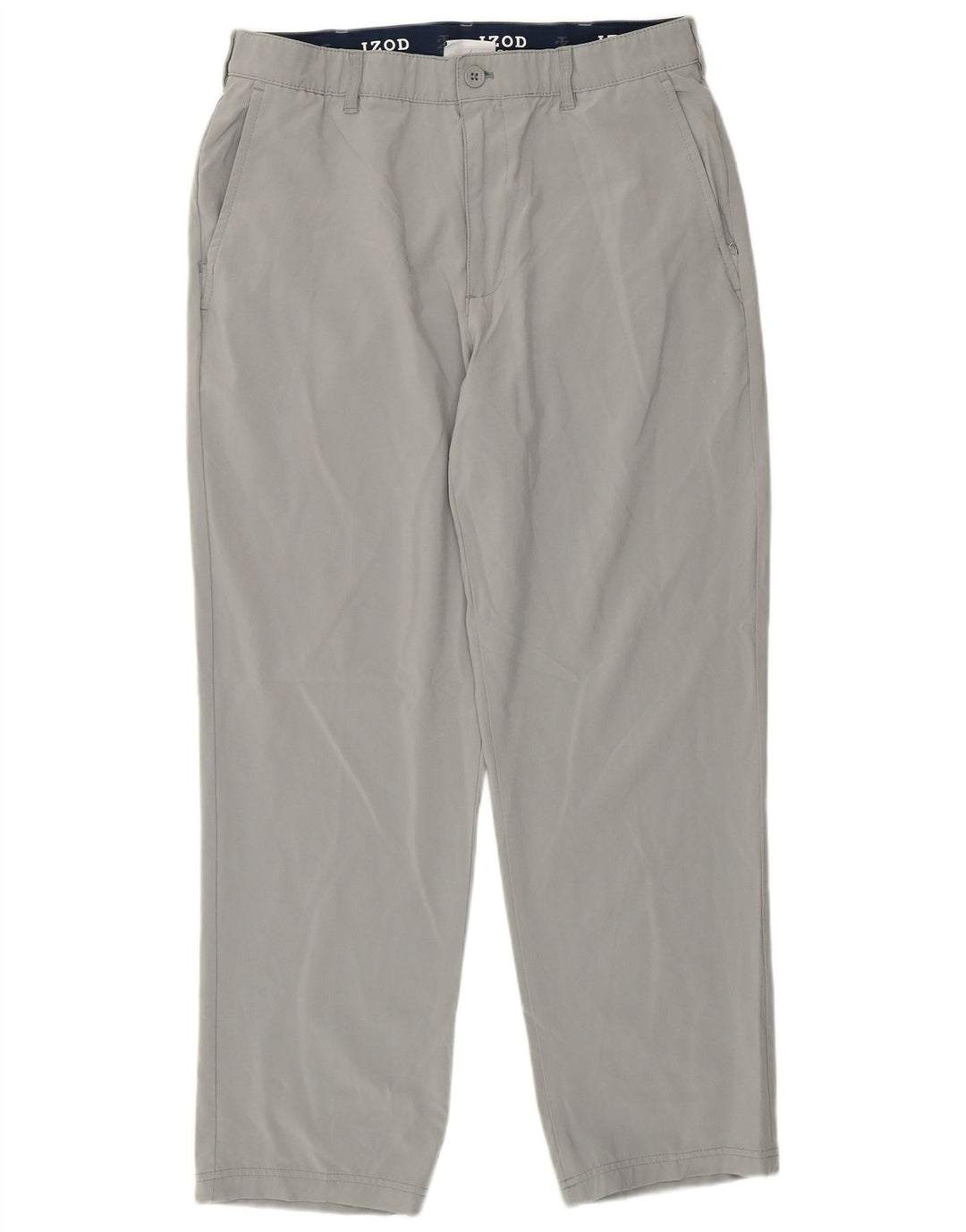 Calça Chino Masculina Izod W34 L30 Cinza Poliéster