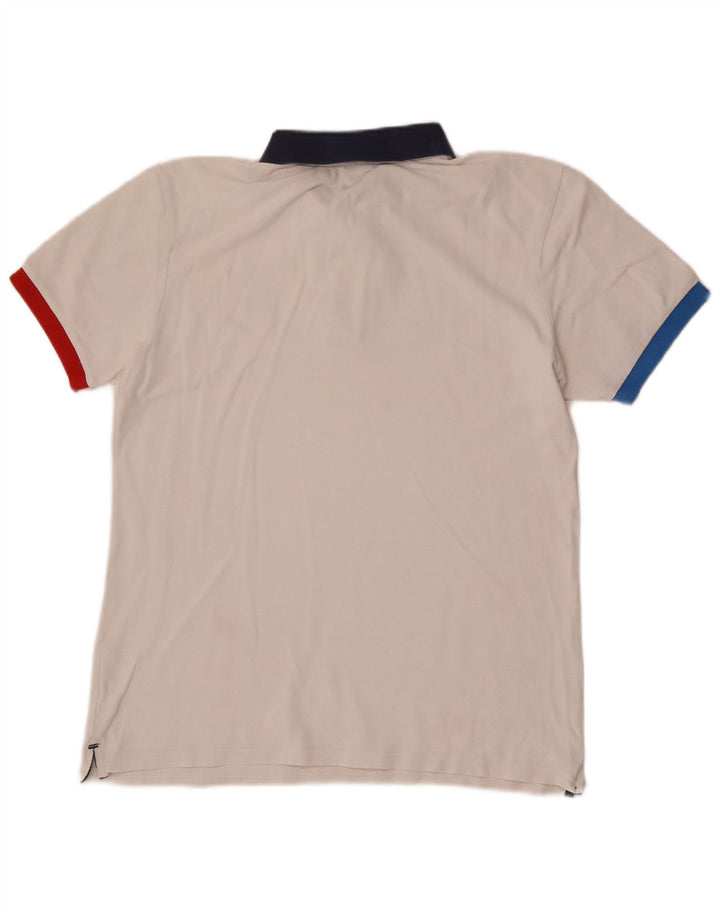 Camisa polo masculina North Sails médio branco colorblock