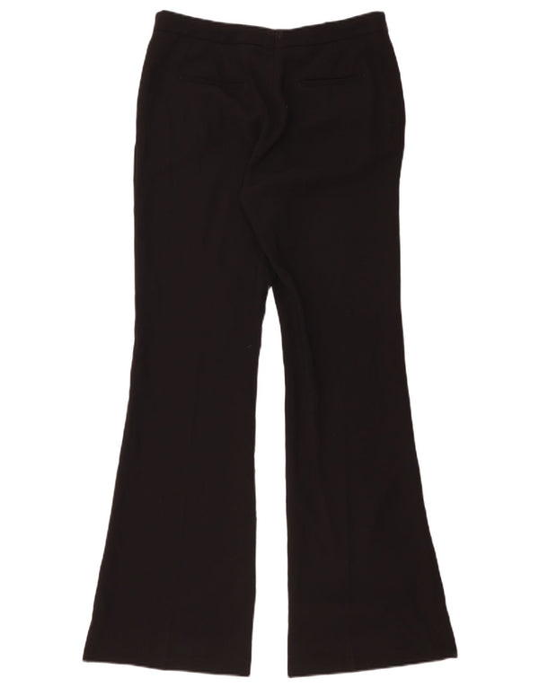 Zara Calça feminina flare casual grande W32 L32 poliéster preto