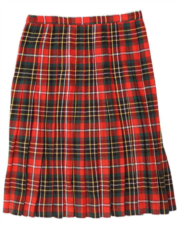 Saia feminina plissada Marella W30 xadrez vermelho médio