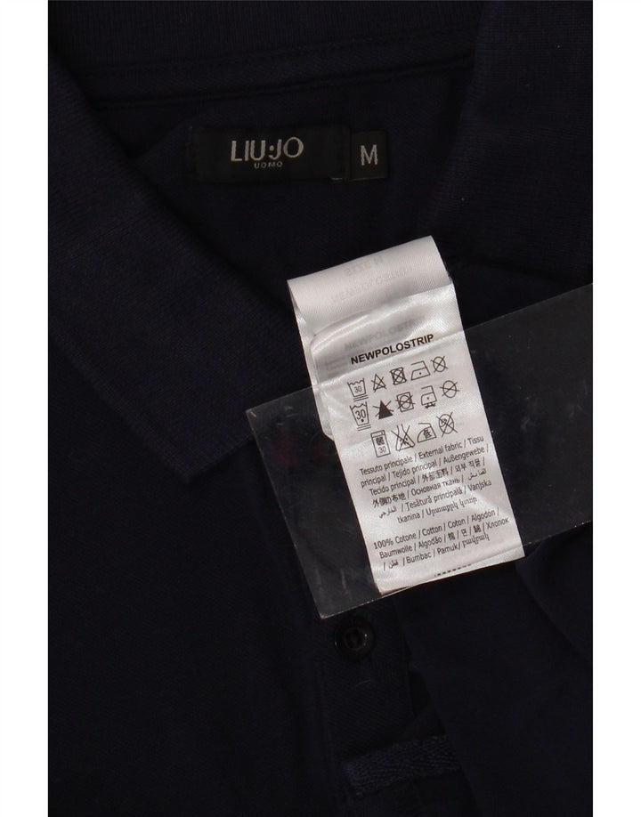 Camisa polo masculina LIU JO de algodão azul marinho médio