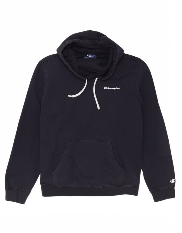 Jumper masculino com capuz Champion médio algodão azul marinho