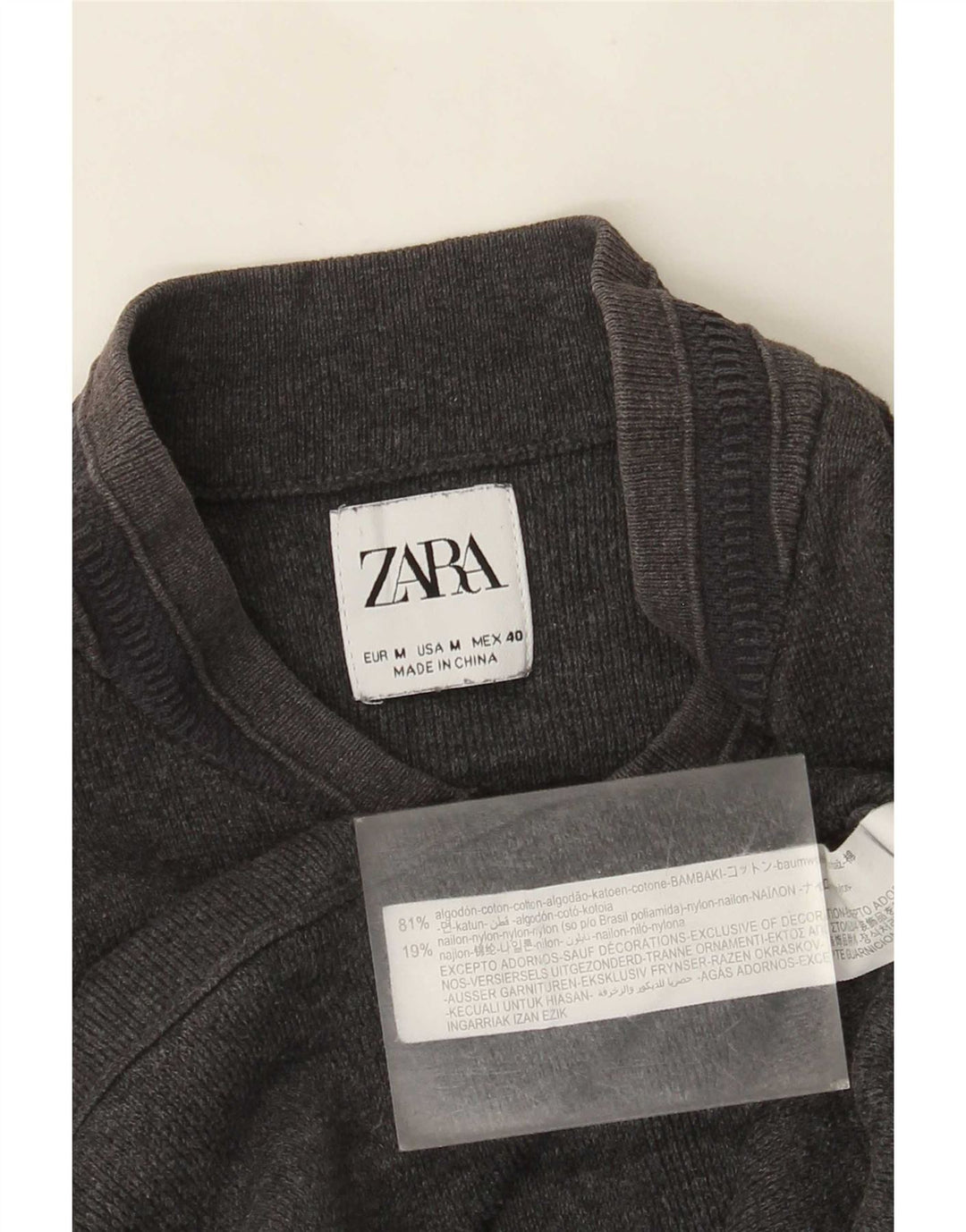 Suéter cardigã Zara Boys 11-12 anos algodão cinza médio