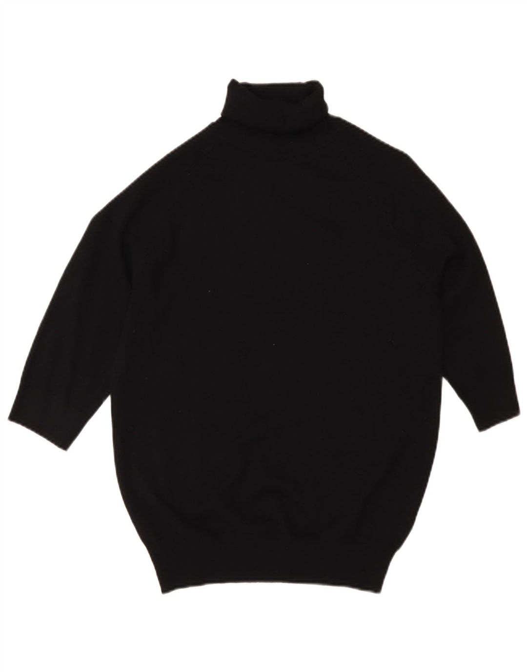 Suéter feminino Zara de manga curta com gola redonda Reino Unido 12 médio preto