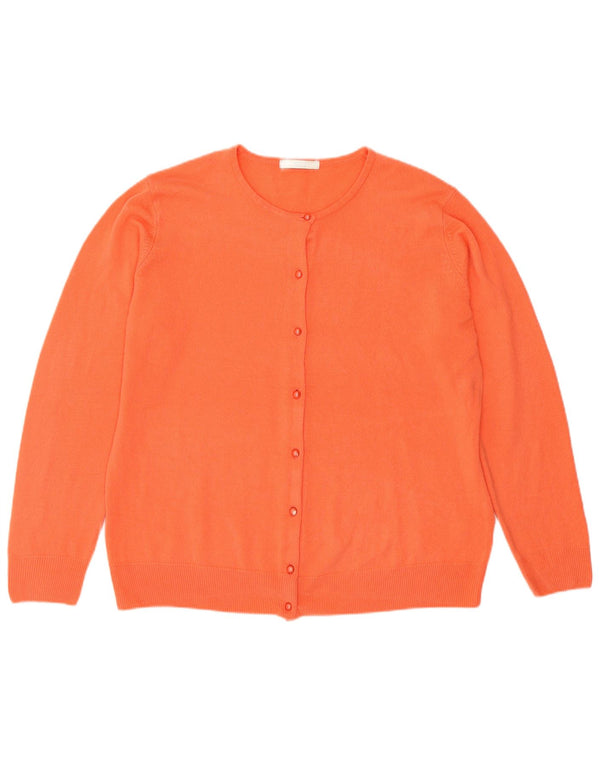Suéter cardigã feminino Marks & Spencer UK 18 XL laranja acrílico