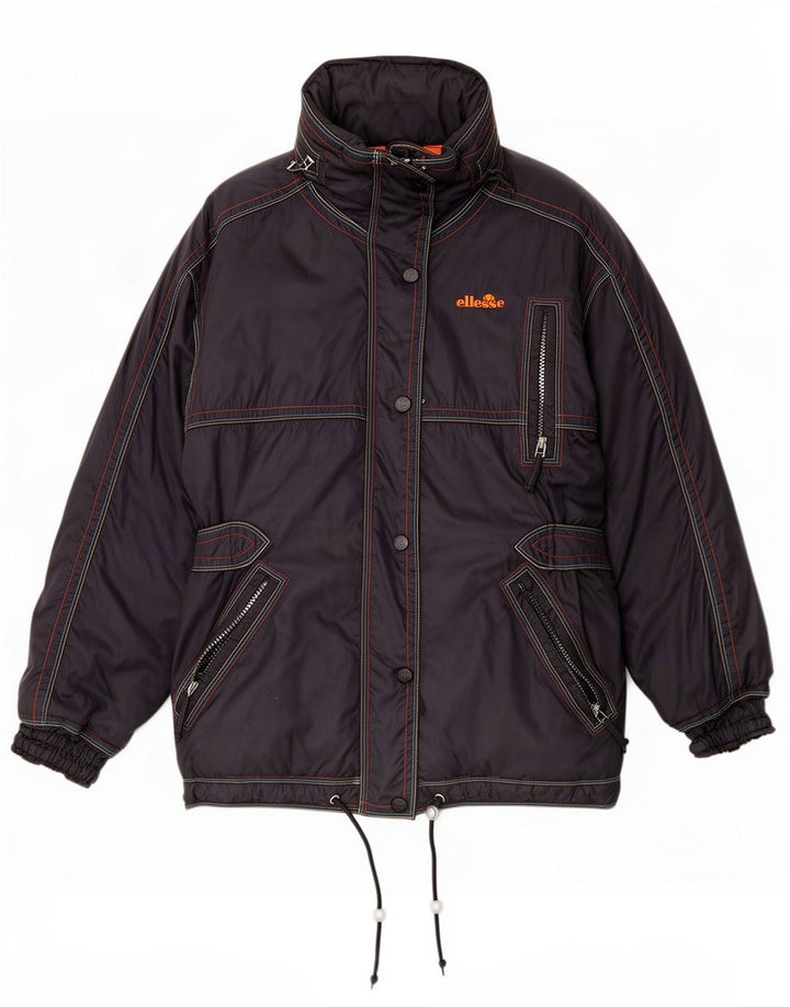 Jaqueta de esqui feminina com capuz Ellesse UK 12 poliamida cinza médio
