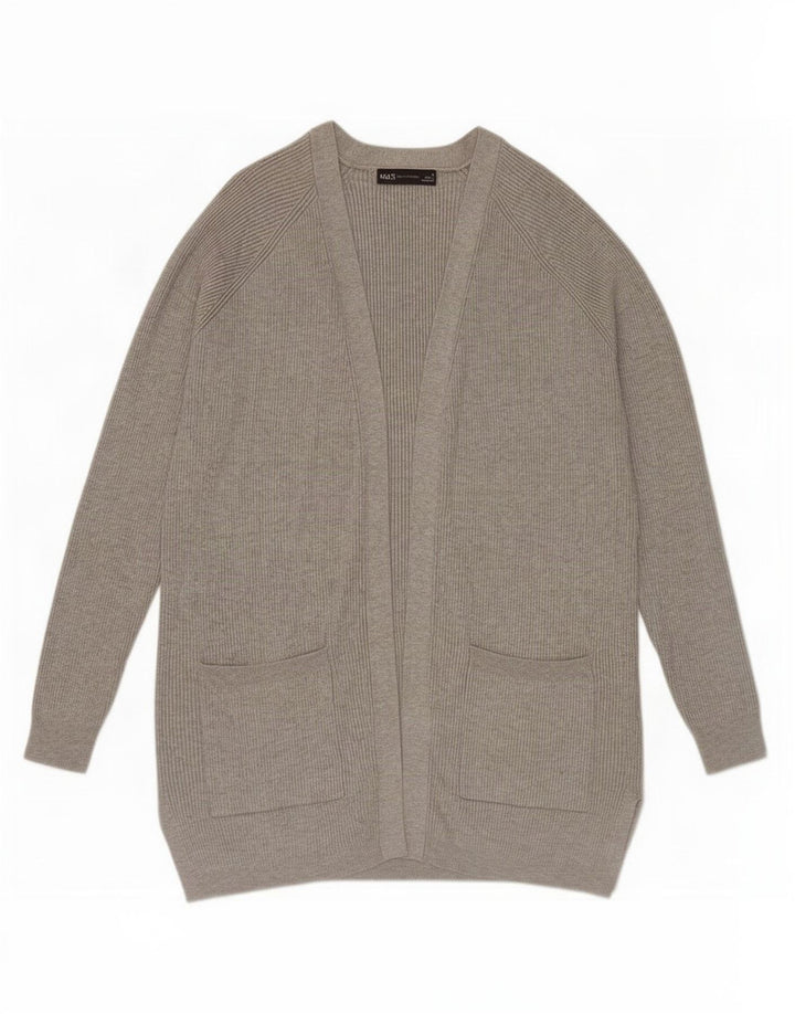 Suéter cardigã feminino grande Marks & Spencer Reino Unido 10 viscose cinza pequeno
