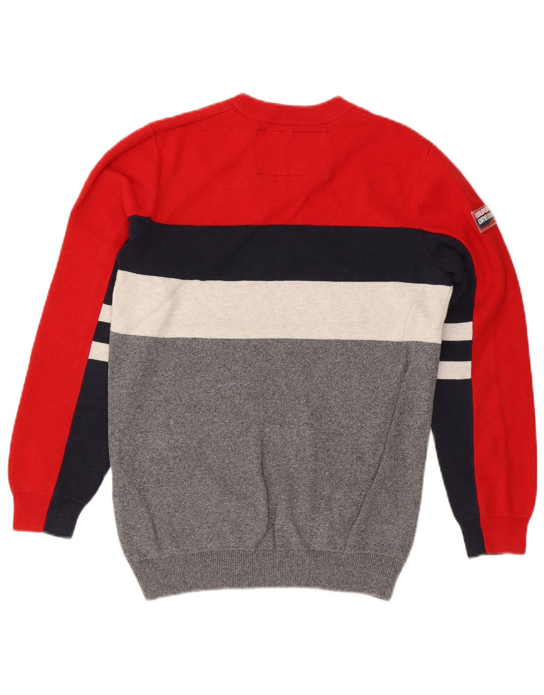 Suéter masculino Superdry com gola redonda e pequeno bloco colorido multicolorido