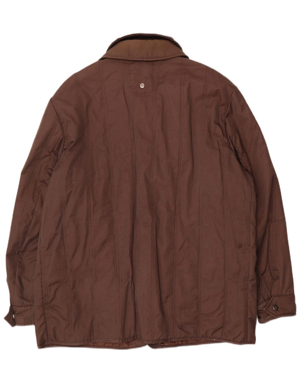 Jaqueta utilitária masculina Piero Guidi UK 46 3XL algodão marrom