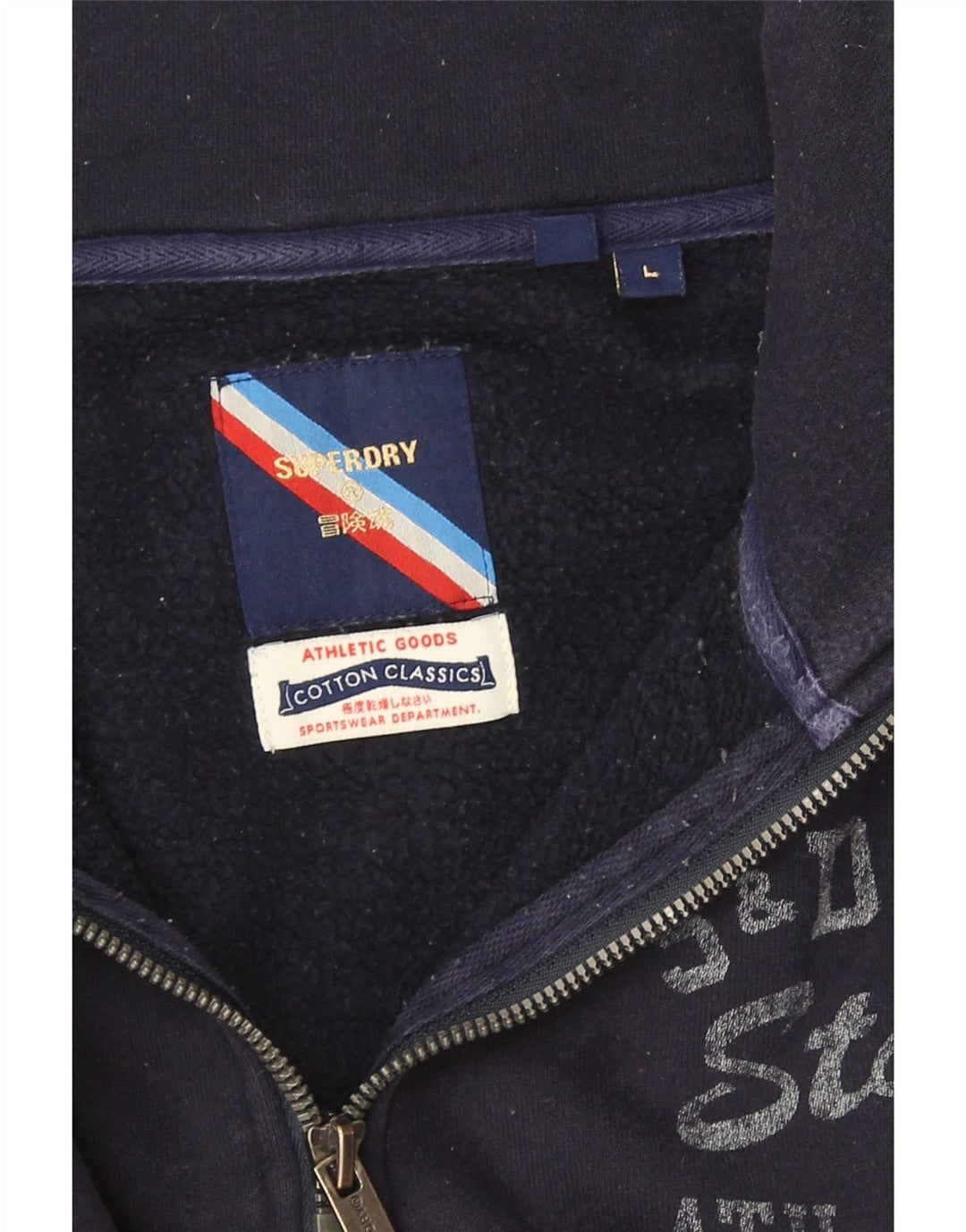 Superdry moletom gráfico masculino jumper grande bloco colorido azul marinho