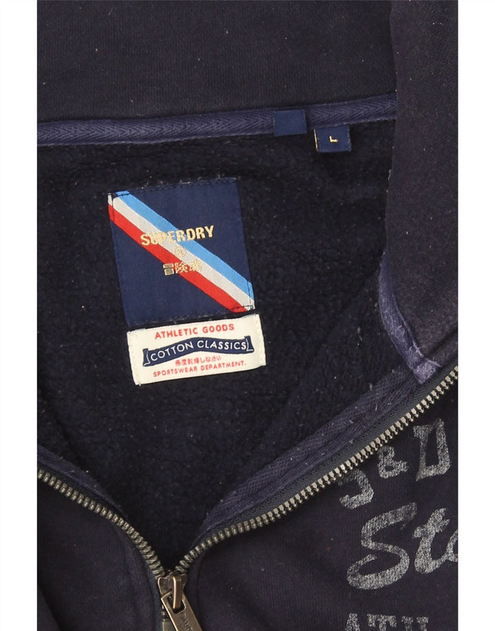 Superdry moletom gráfico masculino jumper grande bloco colorido azul marinho