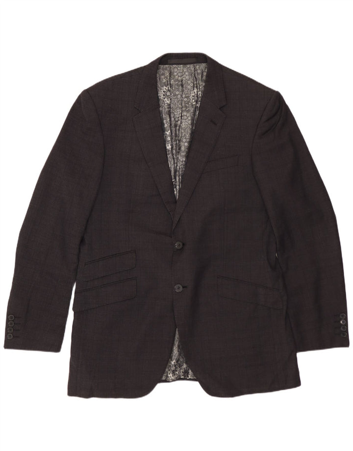 Jaqueta Blazer Marks & Spencer Masculina Autograph 2 Botões IT 56 3XL Preto Xadrez