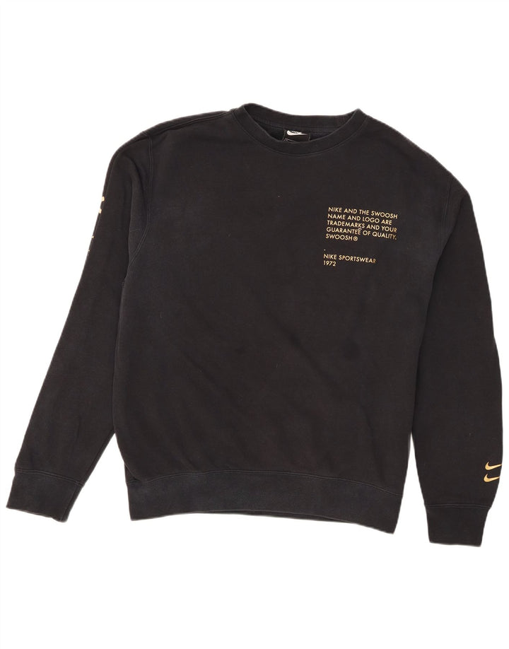 Moletom Nike Masculino Swoosh Gráfico Jumper Médio Algodão Preto