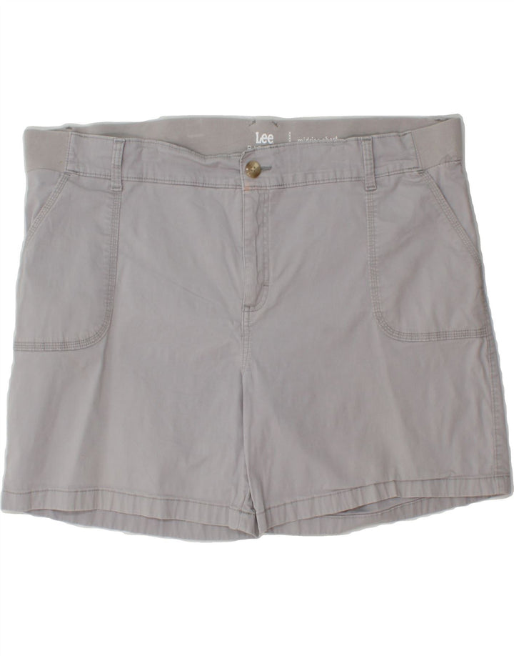 LEE Womens Riders Mid Rise Chino Shorts W37 XL Grey Cotton Vintage Lee and Second-Hand Lee from Messina Hembry 