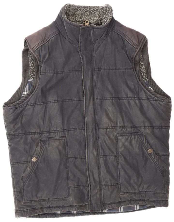 Colete acolchoado masculino Fat Face UK 42 XL poliéster azul marinho