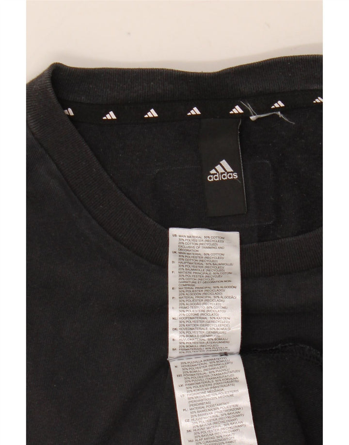 Adidas Mens Graphic T-Shirt Top Médio Algodão Preto