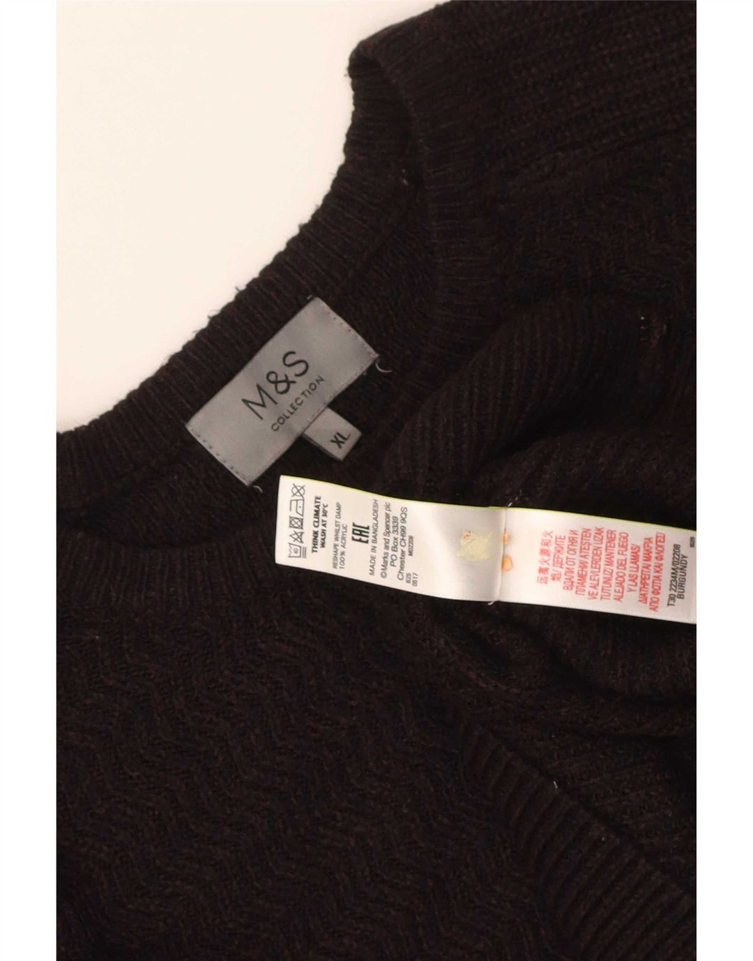 Suéter masculino Marks & Spencer com gola redonda XL marrom acrílico
