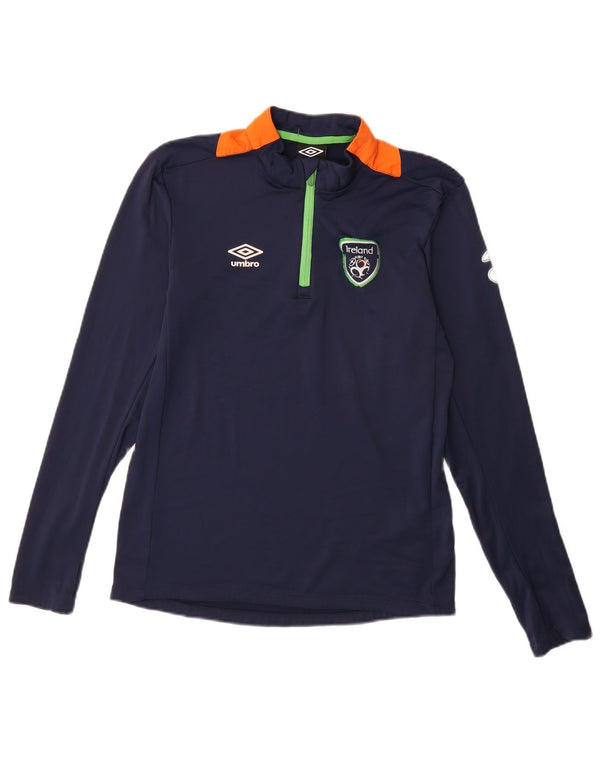 Umbro Boys Ireland Top com zíper e manga comprida 13-14 anos XL Azul marinho