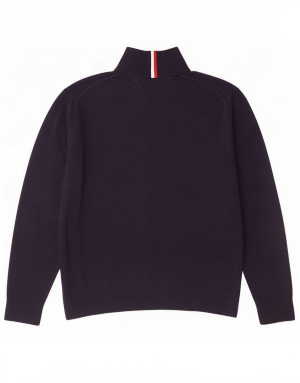 Suéter masculino Tommy Hilfiger com zíper e gola XL azul marinho algodão